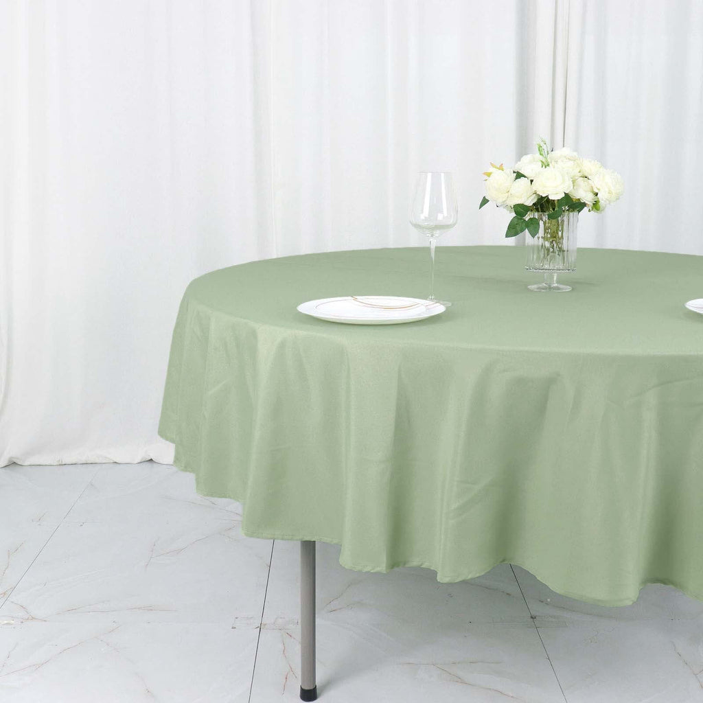 Polyester 90" Round Tablecloth Sage Green - Stain & Wrinkle - Resistant Table Cover - Bell Racket Store