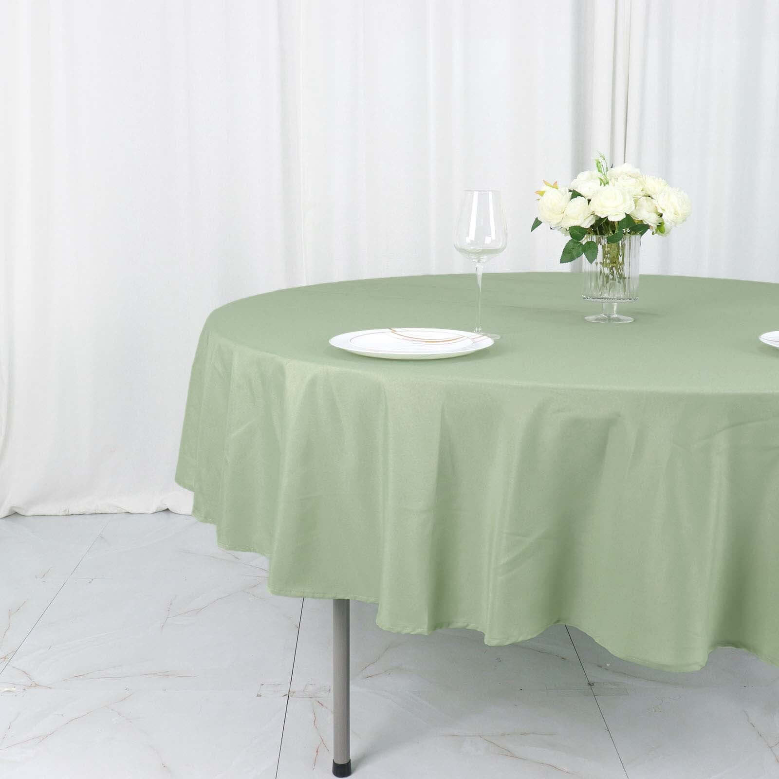 Polyester 90" Round Tablecloth Sage Green - Stain & Wrinkle - Resistant Table Cover - Bell Racket Store