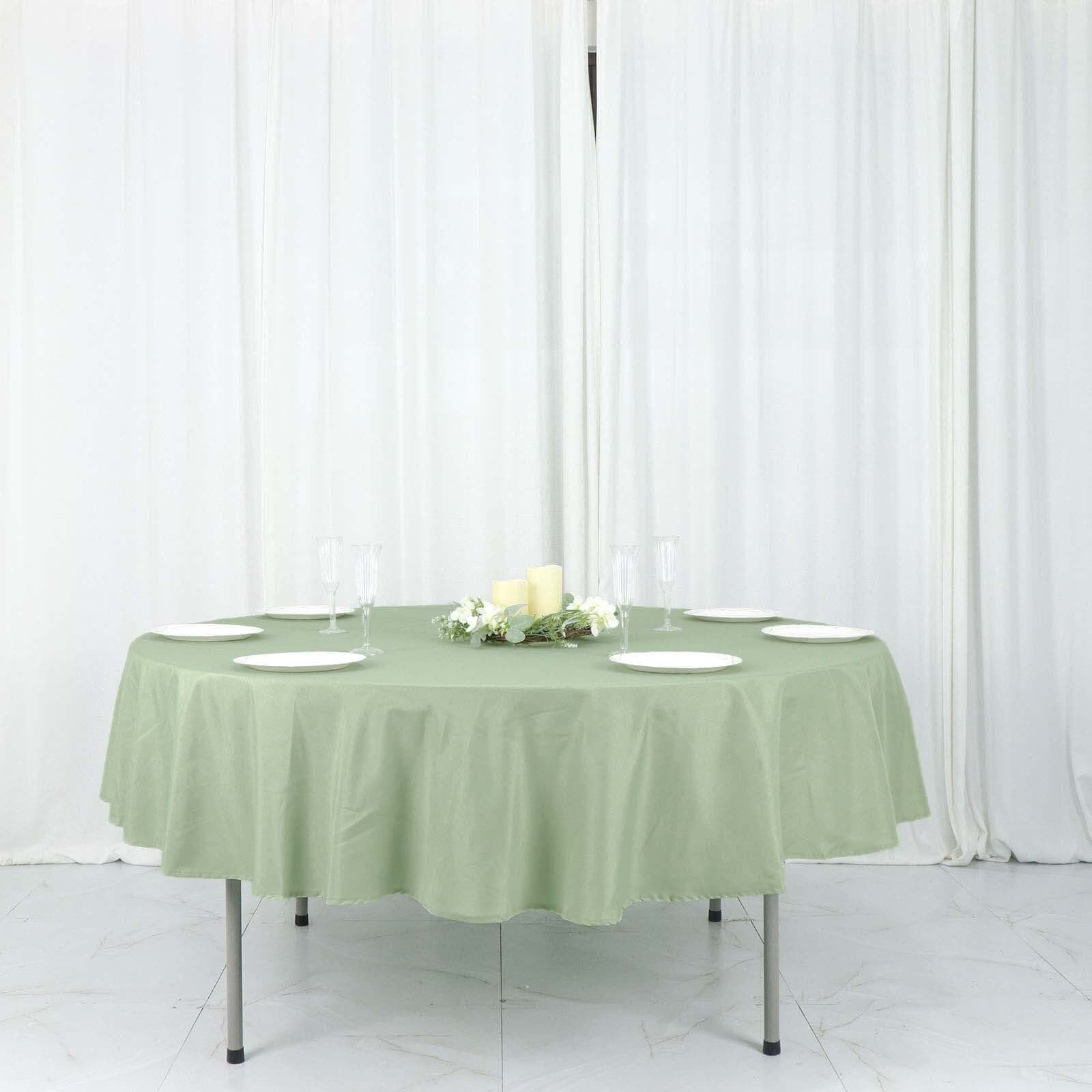 Polyester 90" Round Tablecloth Sage Green - Stain & Wrinkle - Resistant Table Cover - Bell Racket Store