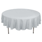 Polyester 90" Round Tablecloth Silver - Stain & Wrinkle-Resistant Table Cover