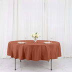 Polyester 90" Round Tablecloth Terracotta (Rust) - Stain & Wrinkle - Resistant Table Cover - Bell Racket Store