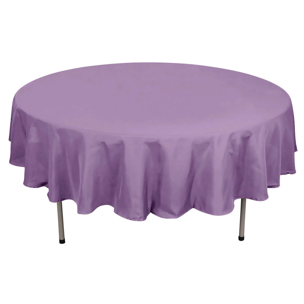 Polyester 90" Round Tablecloth Violet Amethyst - Stain & Wrinkle-Resistant Table Cover