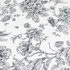 Polyester 90" Round Tablecloth White - Black French Toile Pattern for Chic Weddings - Bell Racket Store