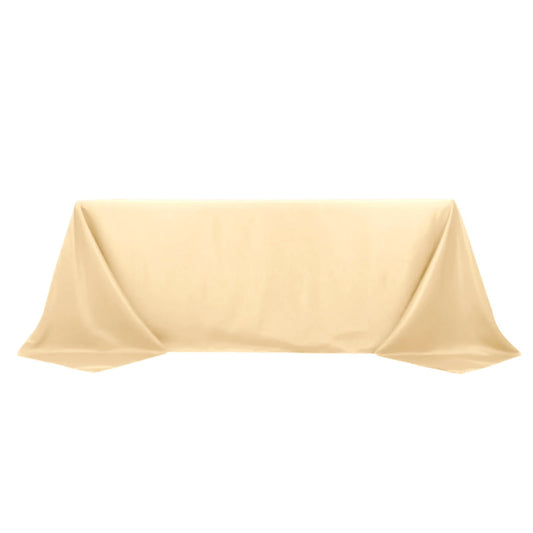 Polyester 90"x132" Rectangle Tablecloth Beige - Seamless Wrinkle - Resistant Table Cover - NestOCart