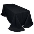 Polyester 90"x132" Rectangle Tablecloth Black - Rounded Corners and Seamless Table Cover