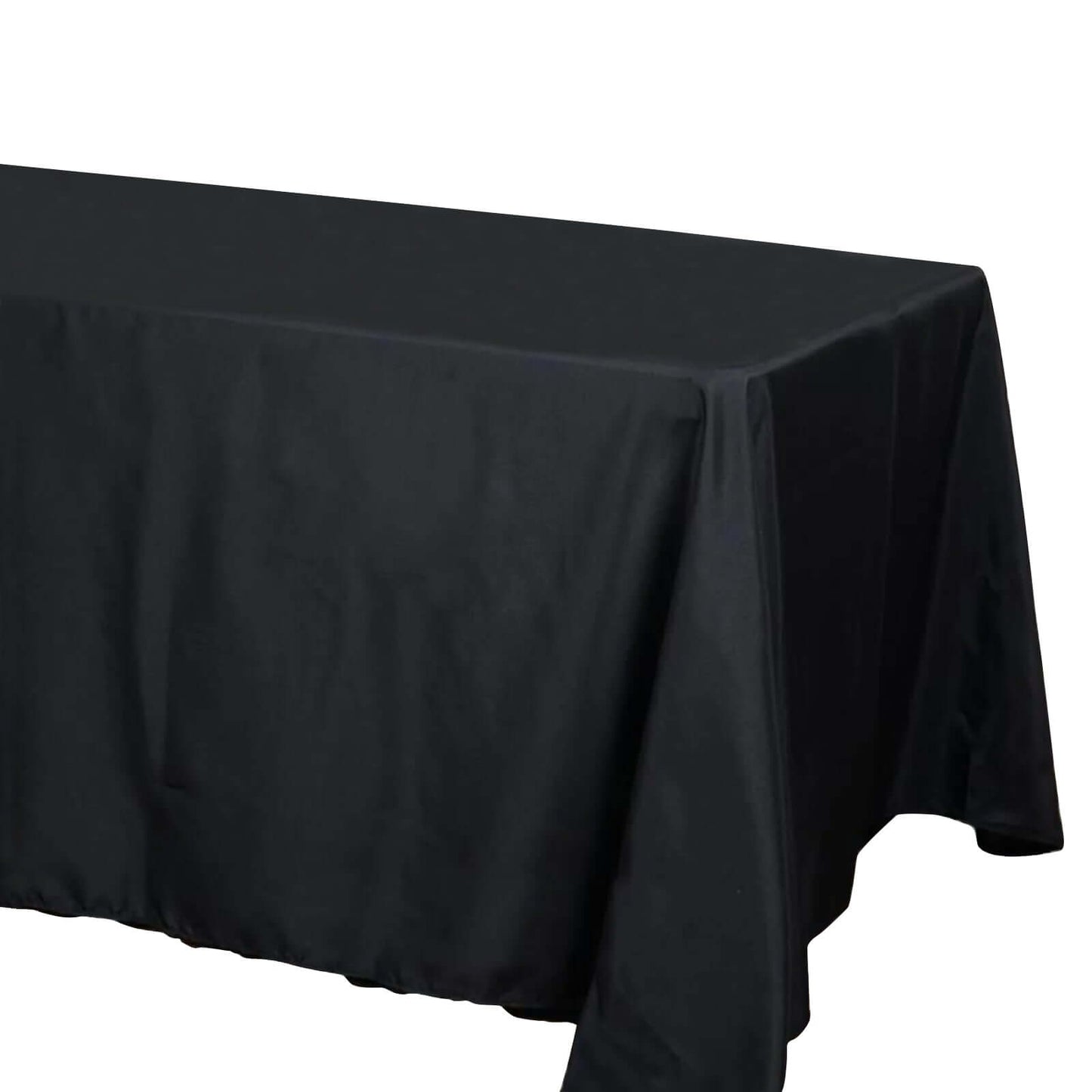 Polyester 90"x132" Rectangle Tablecloth Black - Seamless Wrinkle - Resistant Design for Luxe Celebrations - NestOCart