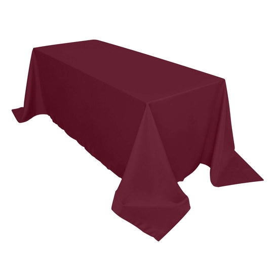 Polyester 90"x132" Rectangle Tablecloth Burgundy - Seamless Wrinkle - Resistant Table Cover - NestOCart