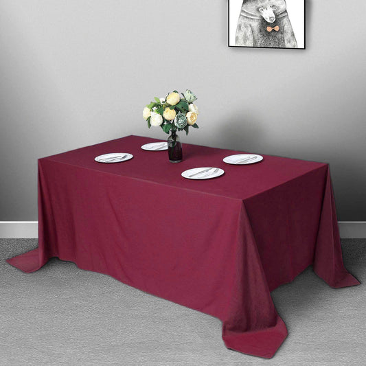 Polyester 90"x132" Rectangle Tablecloth Burgundy - Seamless Wrinkle - Resistant Table Cover - NestOCart