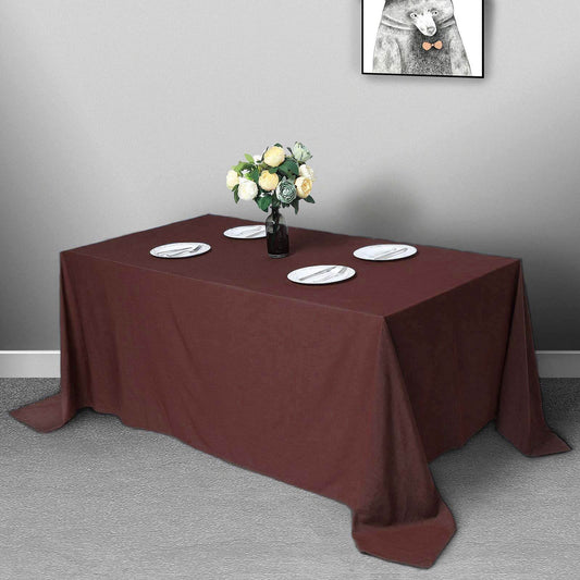 Polyester 90"x132" Rectangle Tablecloth Chocolate - Seamless Wrinkle - Resistant Table Cover - NestOCart