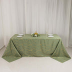 Polyester 90"x132" Rectangle Tablecloth Dusty Sage Green with Gold Foil Tree Branch Pattern - Wrinkle - Resistant Seamless Table Cover - Bell Racket Store