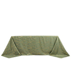 Polyester 90"x132" Rectangle Tablecloth Dusty Sage Green with Gold Foil Tree Branch Pattern - Wrinkle - Resistant Seamless Table Cover - Bell Racket Store