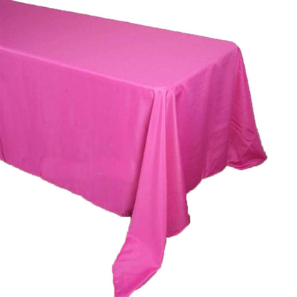 Polyester 90"x132" Rectangle Tablecloth Fuchsia - Seamless Wrinkle - Resistant Table Cover - NestOCart