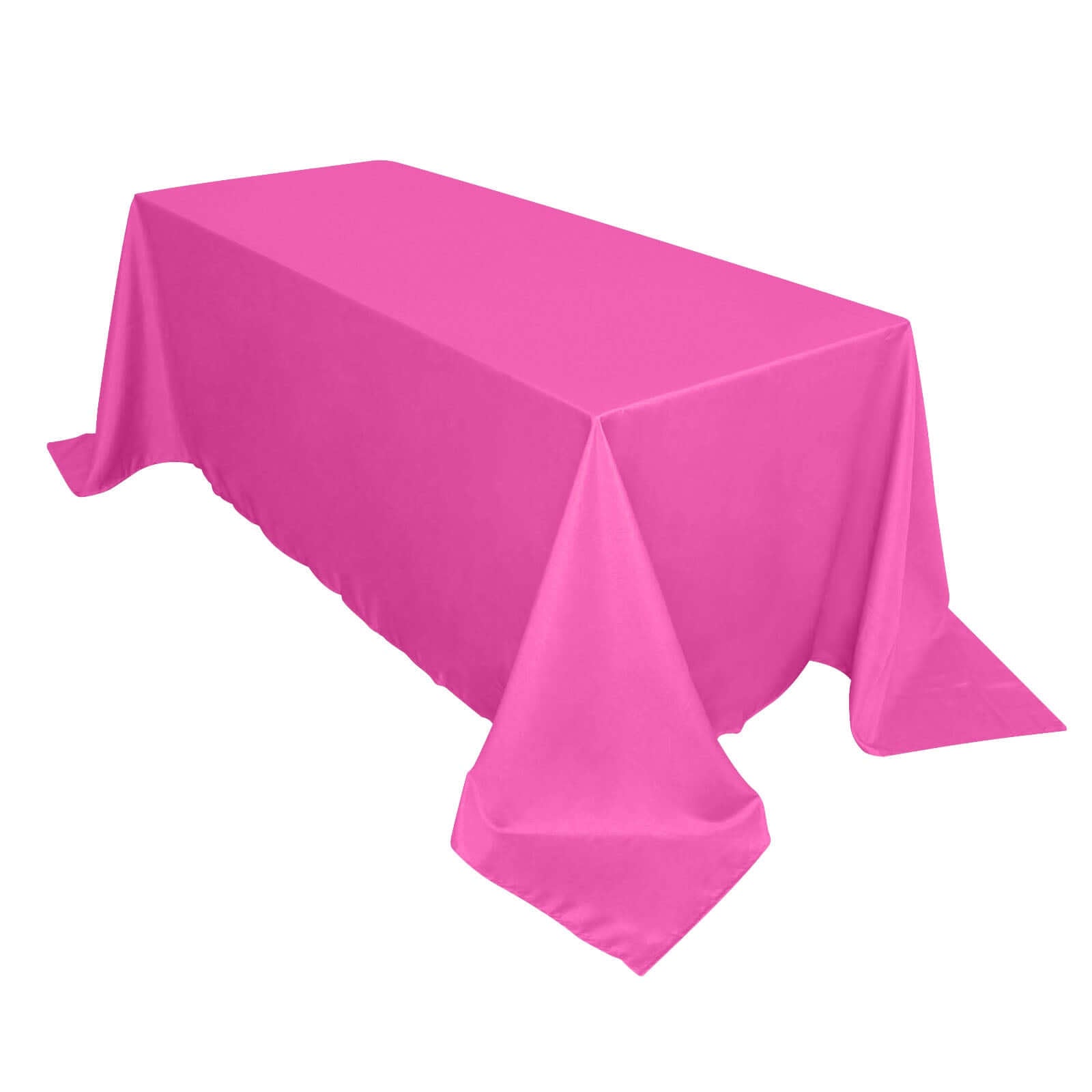 Polyester 90"x132" Rectangle Tablecloth Fuchsia - Seamless Wrinkle - Resistant Table Cover - NestOCart
