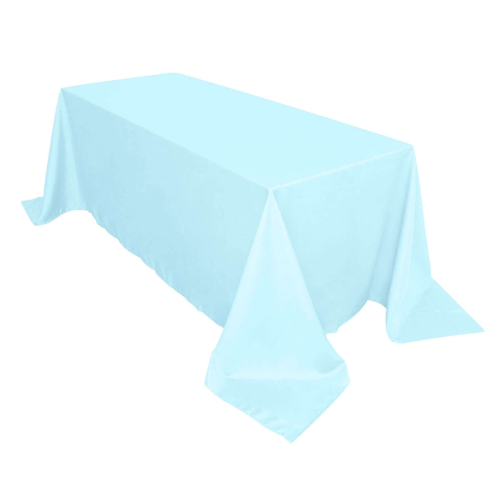 Polyester 90"x132" Rectangle Tablecloth Light Blue - Seamless Wrinkle-Resistant Table Cover