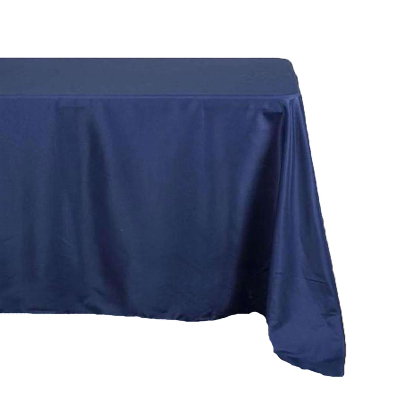 Polyester 90"x132" Rectangle Tablecloth Navy Blue - Seamless Wrinkle - Resistant Table Cover - NestOCart