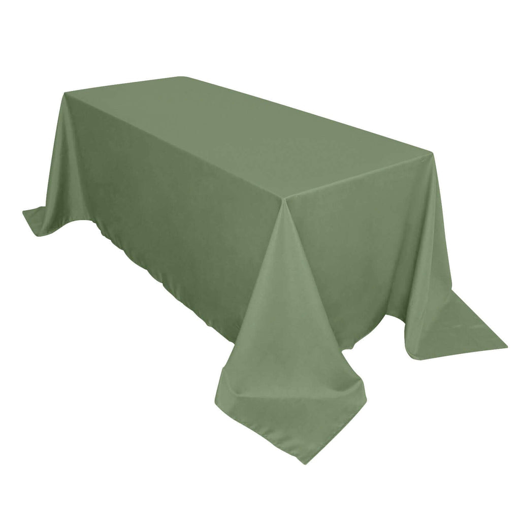 Polyester 90"x132" Rectangle Tablecloth Olive Green - Seamless Wrinkle-Resistant Table Cover