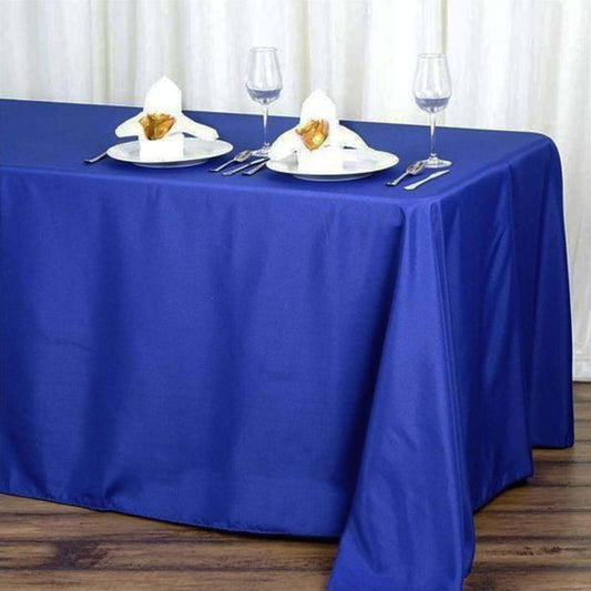 Polyester 90"x132" Rectangle Tablecloth Royal Blue - Seamless Wrinkle - Resistant Table Cover - NestOCart