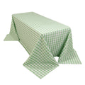 Polyester 90"x132" Rectangle Tablecloth White/Sage Green - Seamless Checkered Buffalo Plaid Table Cover - Bell Racket Store
