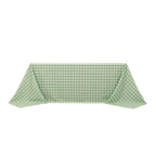 Polyester 90"x132" Rectangle Tablecloth White/Sage Green - Seamless Checkered Buffalo Plaid Table Cover - Bell Racket Store