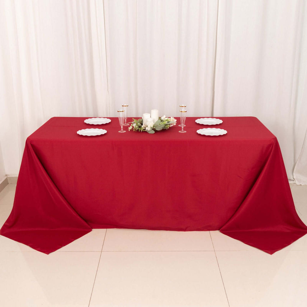 Polyester 90"x132" Rectangle Tablecloth Wine - Seamless Wrinkle - Resistant Table Cover - Bell Racket Store