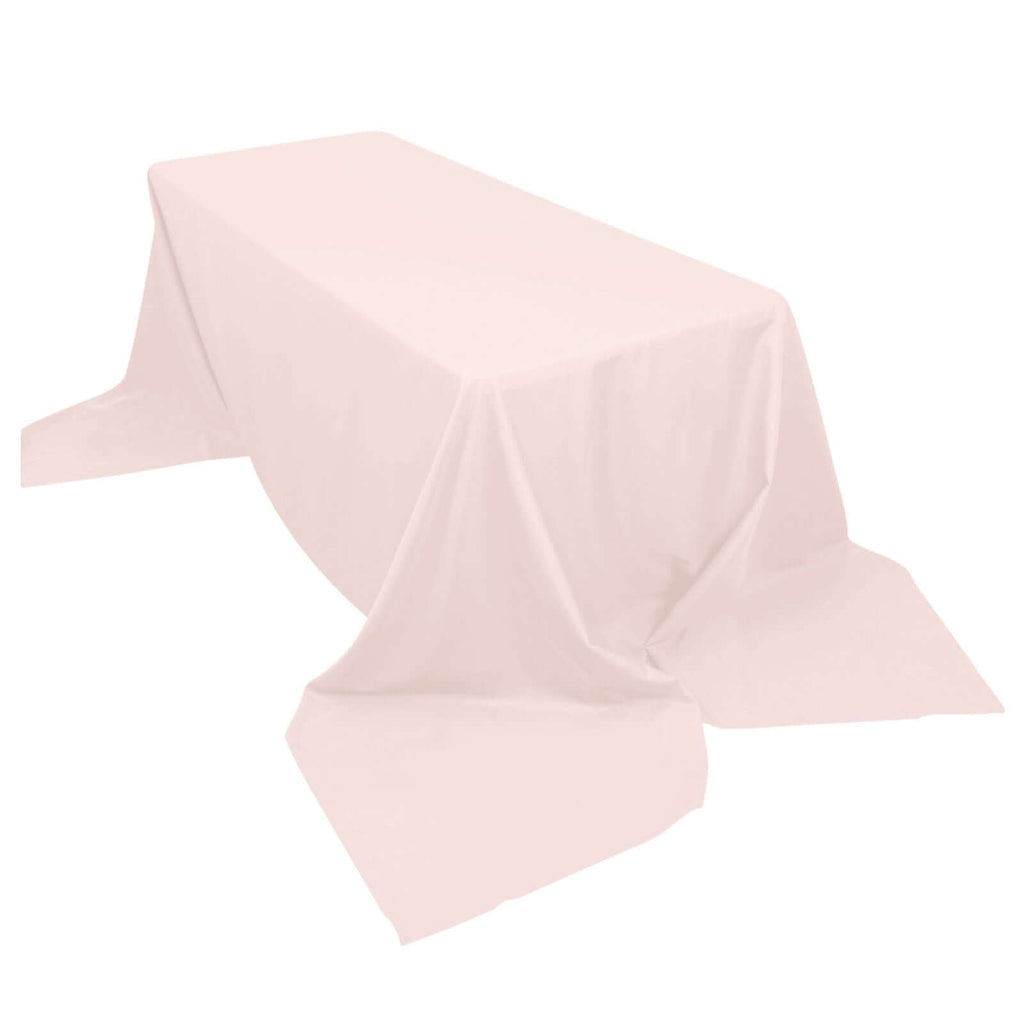 Polyester 90"x156" Rectangle Tablecloth Blush - Seamless Wrinkle-Resistant Table Cover