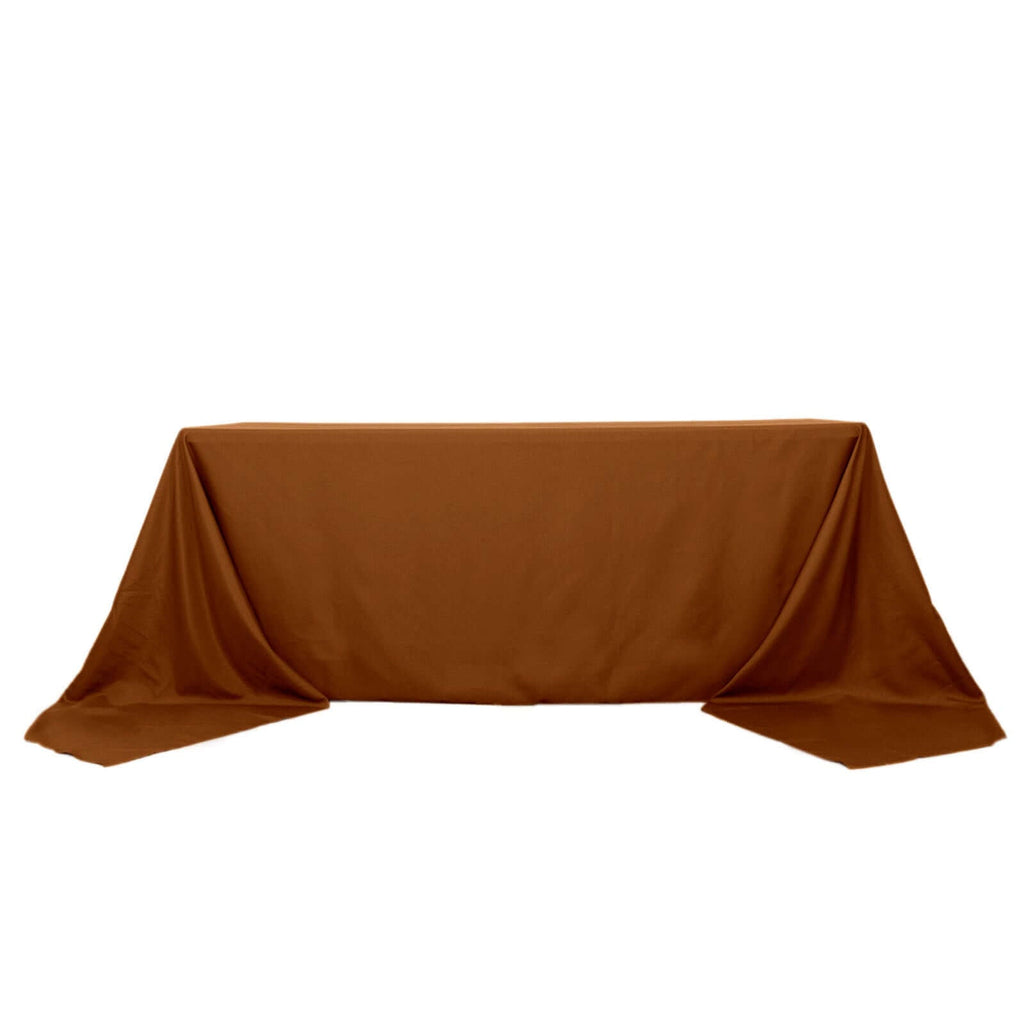 Polyester 90"x156" Rectangle Tablecloth Cinnamon Brown - Seamless Wrinkle - Resistant Table Cover - Bell Racket Store