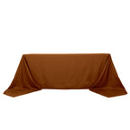 Polyester 90"x156" Rectangle Tablecloth Cinnamon Brown - Seamless Wrinkle - Resistant Table Cover - Bell Racket Store