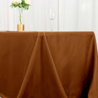 Polyester 90"x156" Rectangle Tablecloth Cinnamon Brown - Seamless Wrinkle - Resistant Table Cover - Bell Racket Store