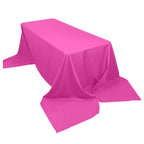 Polyester 90"x156" Rectangle Tablecloth Fuchsia - Seamless Wrinkle-Resistant Table Cover