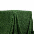Polyester 90"x156" Rectangle Tablecloth Green with Shaggy Fringe Table Cover - Bell Racket Store
