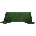 Polyester 90"x156" Rectangle Tablecloth Green with Shaggy Fringe Table Cover - Bell Racket Store