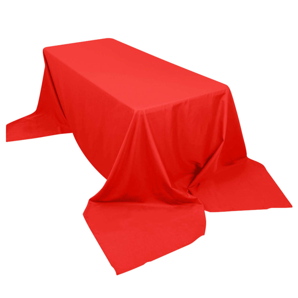 Polyester 90"x156" Rectangle Tablecloth Red - Seamless Wrinkle-Resistant Table Cover