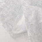 Polyester 90"x156" Rectangle Tablecloth Silver Metallic Fringe Shag Tinsel Table Cover - Bell Racket Store