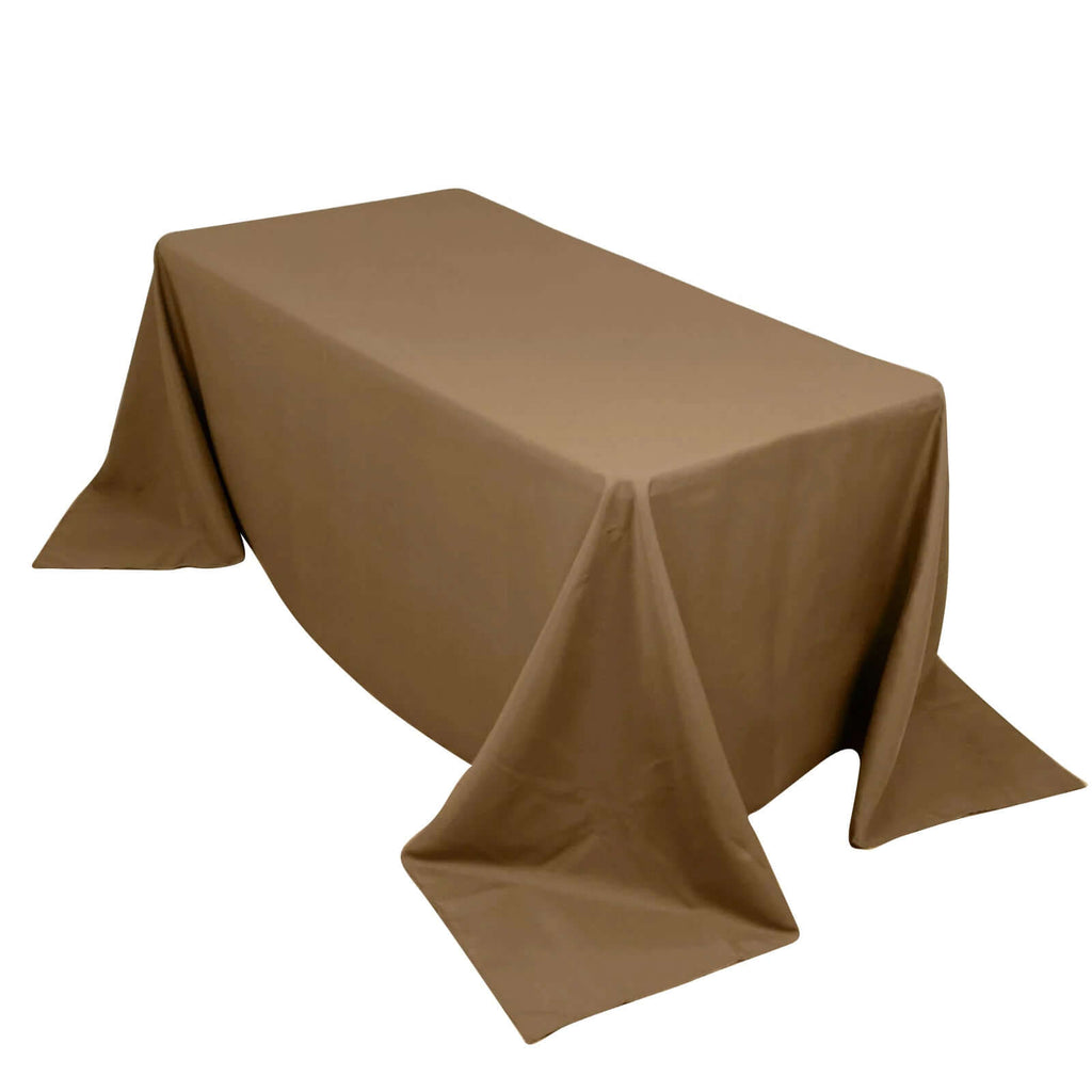Polyester 90"x156" Rectangle Tablecloth Taupe - Seamless Wrinkle-Resistant Table Cover
