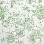 Polyester 90"x156" Rectangle Tablecloth White - Seamless Dusty Sage Green French Toile Pattern for Grand Occasions - Bell Racket Store