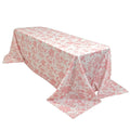 Polyester 90"x156" Rectangle Tablecloth White - Seamless Pink French Toile Pattern for Grand Occasions - Bell Racket Store