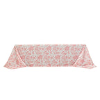 Polyester 90"x156" Rectangle Tablecloth White - Seamless Pink French Toile Pattern for Grand Occasions - Bell Racket Store