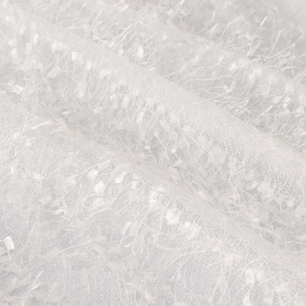 Polyester 90"x156" Rectangle Tablecloth White with Shaggy Fringe Design - Stylish Table Cover - Bell Racket Store