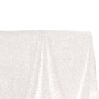 Polyester 90"x156" Rectangle Tablecloth White with Shaggy Fringe Design - Stylish Table Cover - Bell Racket Store
