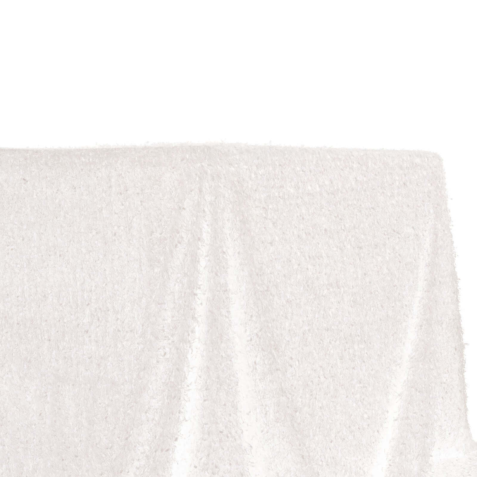 Polyester 90"x156" Rectangle Tablecloth White with Shaggy Fringe Design - Stylish Table Cover - Bell Racket Store