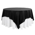 Polyester 90"x90" Table Overlay Square Tablecloth Black - Wrinkle-Resistant & Durable Table Cover for Events