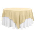 Polyester 90"x90" Table Overlay Square Tablecloth Champagne - Wrinkle-Resistant & Durable Table Cover