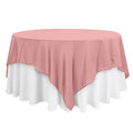 Polyester 90"x90" Table Overlay Square Tablecloth Dusty Rose - Wrinkle - Resistant & Durable Table Cover - Bell Racket Store