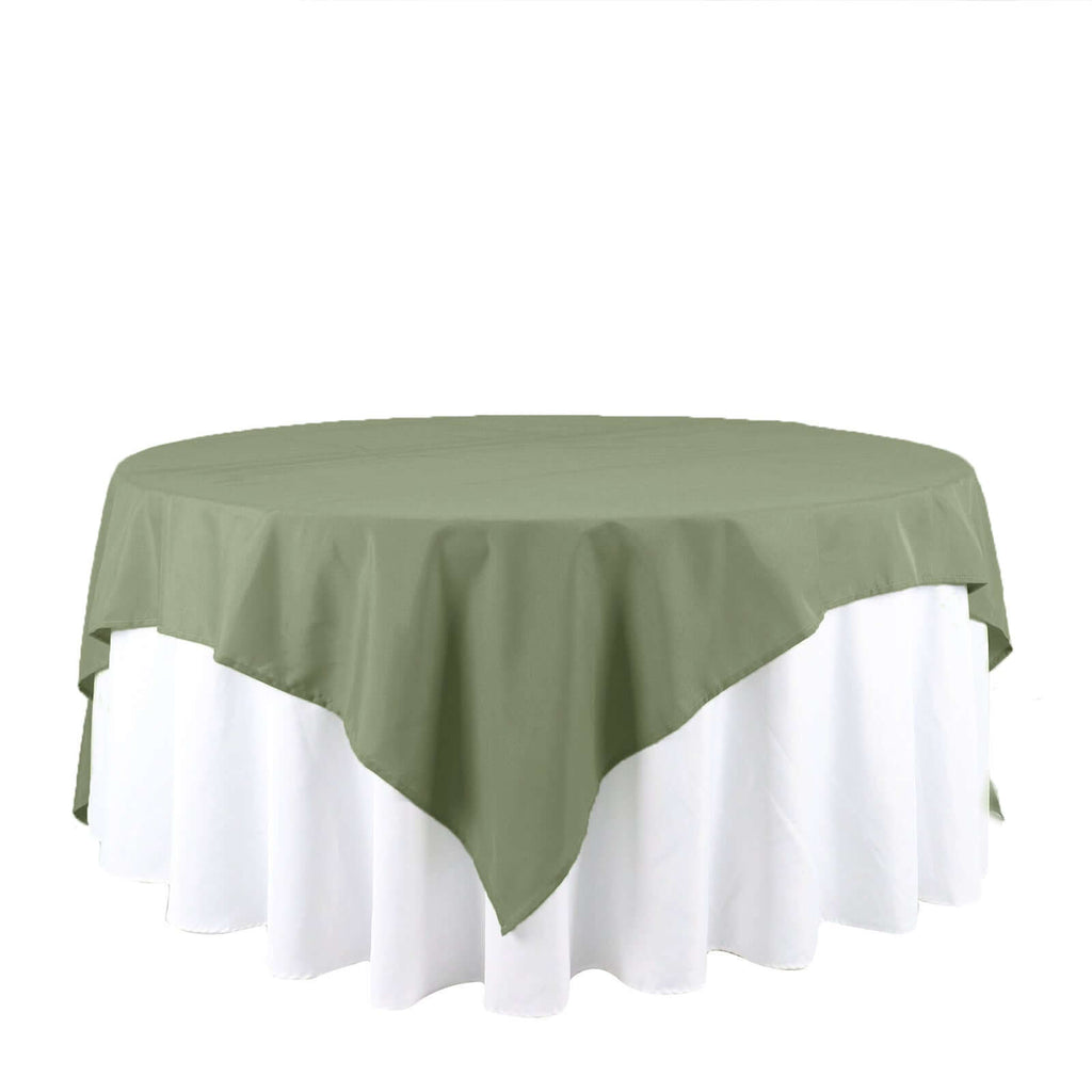 Polyester 90"x90" Table Overlay Square Tablecloth Dusty Sage Green - Wrinkle - Resistant & Durable Table Cover - Bell Racket Store