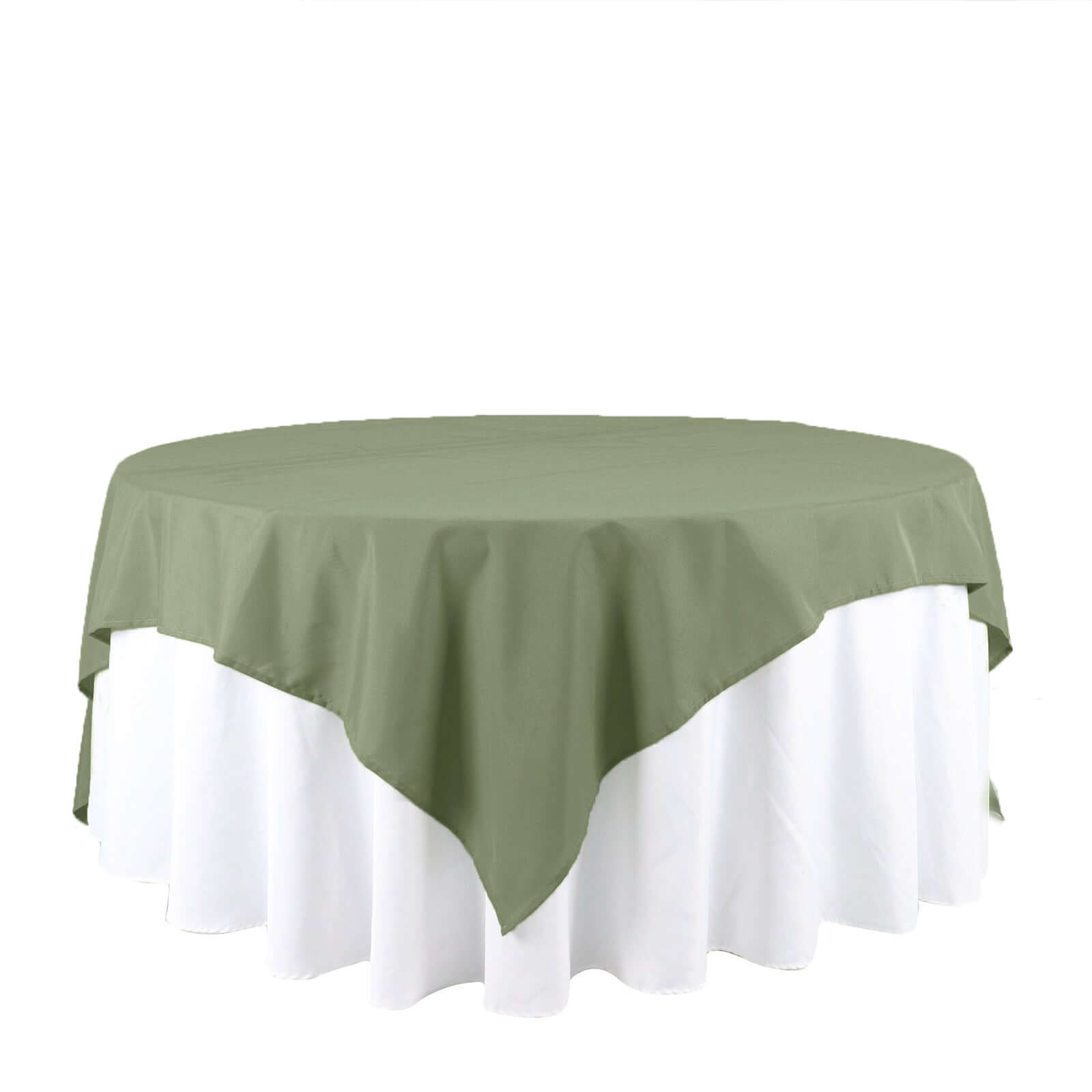 Polyester 90"x90" Table Overlay Square Tablecloth Dusty Sage Green - Wrinkle - Resistant & Durable Table Cover - Bell Racket Store