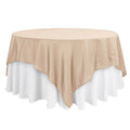 Polyester 90"x90" Table Overlay Square Tablecloth Nude - Wrinkle-Resistant & Durable Table Cover