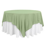 Polyester 90"x90" Table Overlay Square Tablecloth Sage Green - Wrinkle-Resistant & Durable Table Cover