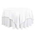 Polyester 90"x90" Table Overlay Square Tablecloth White - Wrinkle-Resistant & Durable Table Cover for Events