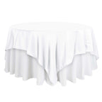 Polyester 90"x90" Table Overlay Square Tablecloth White - Wrinkle-Resistant & Durable Table Cover for Events