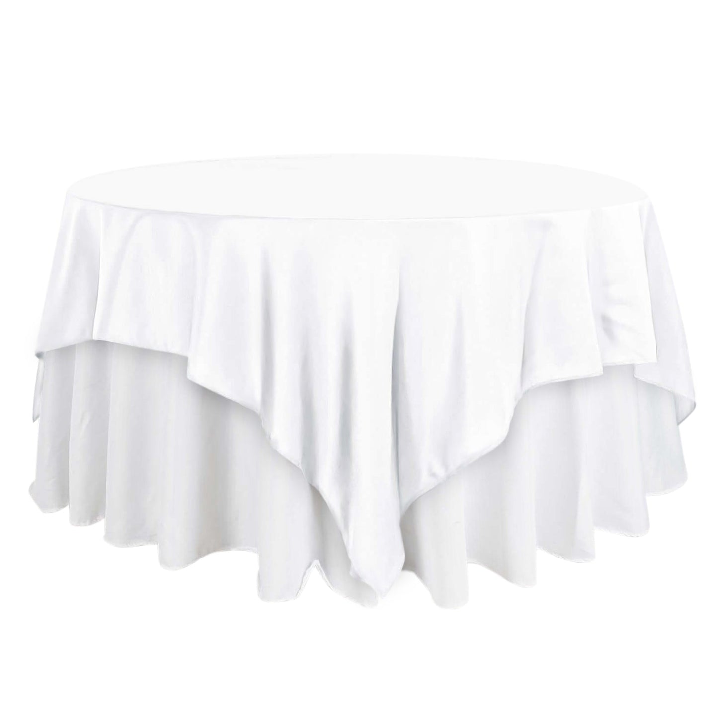 Polyester 90"x90" Table Overlay Square Tablecloth White - Wrinkle - Resistant & Durable Table Cover for Events - NestOCart
